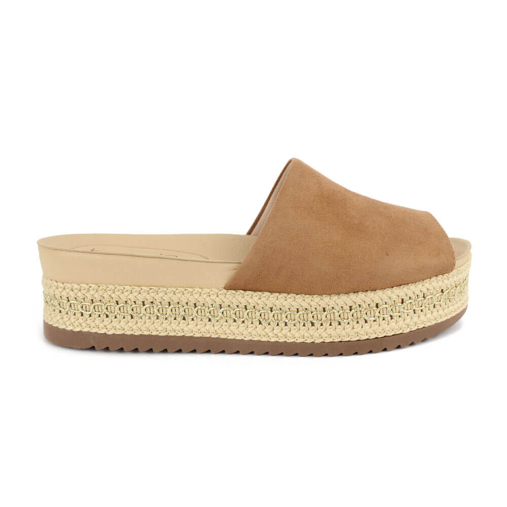 sandália beira rio espadrille caramelo